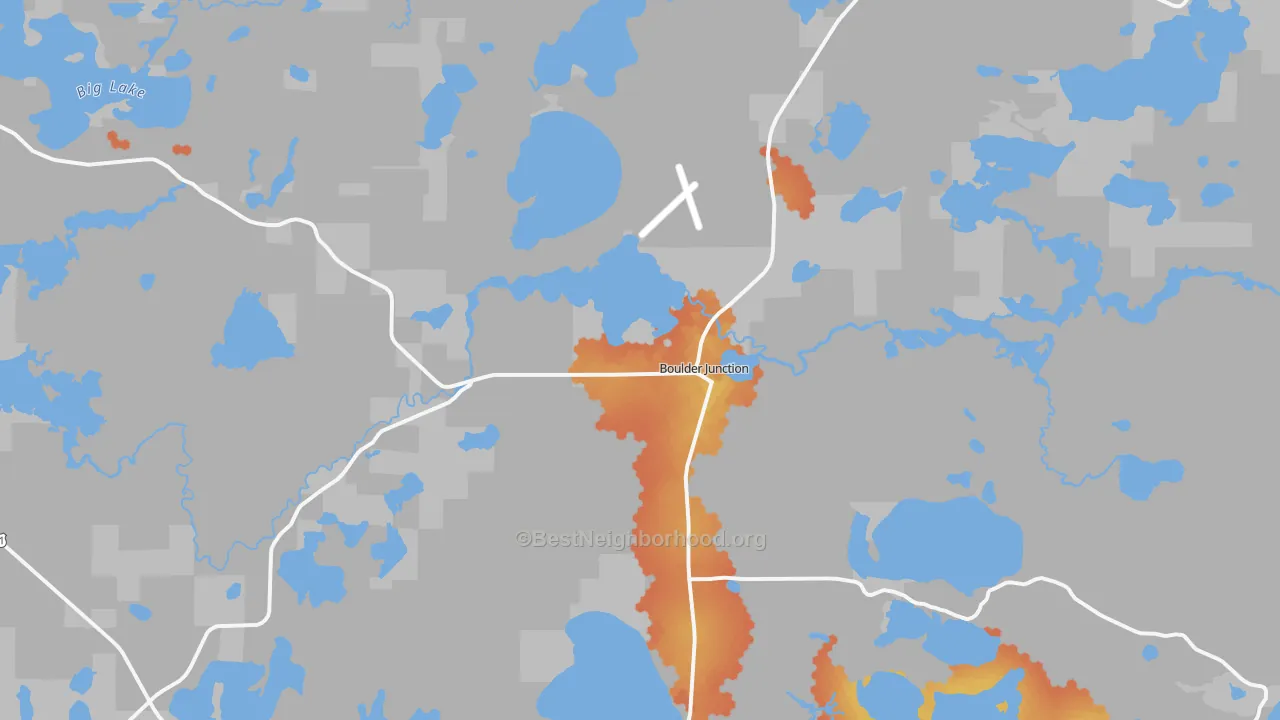 Bike Grade map of Boulder Junction, WI
