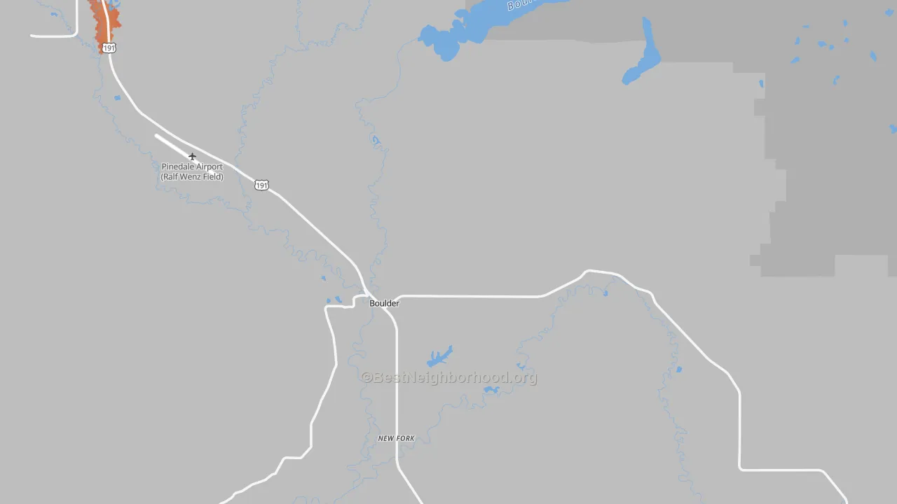 Bike Grade map of Boulder, WY