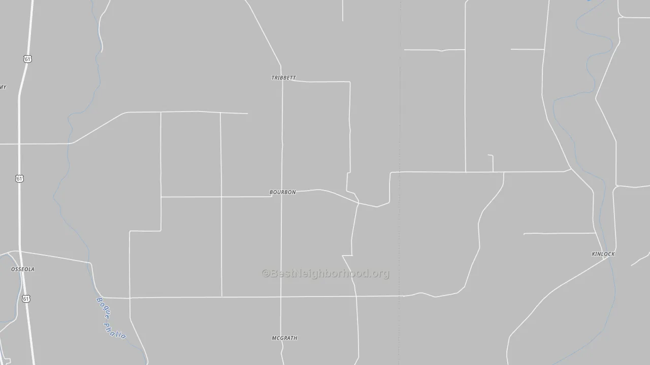 Bike Grade map of Bourbon, MS