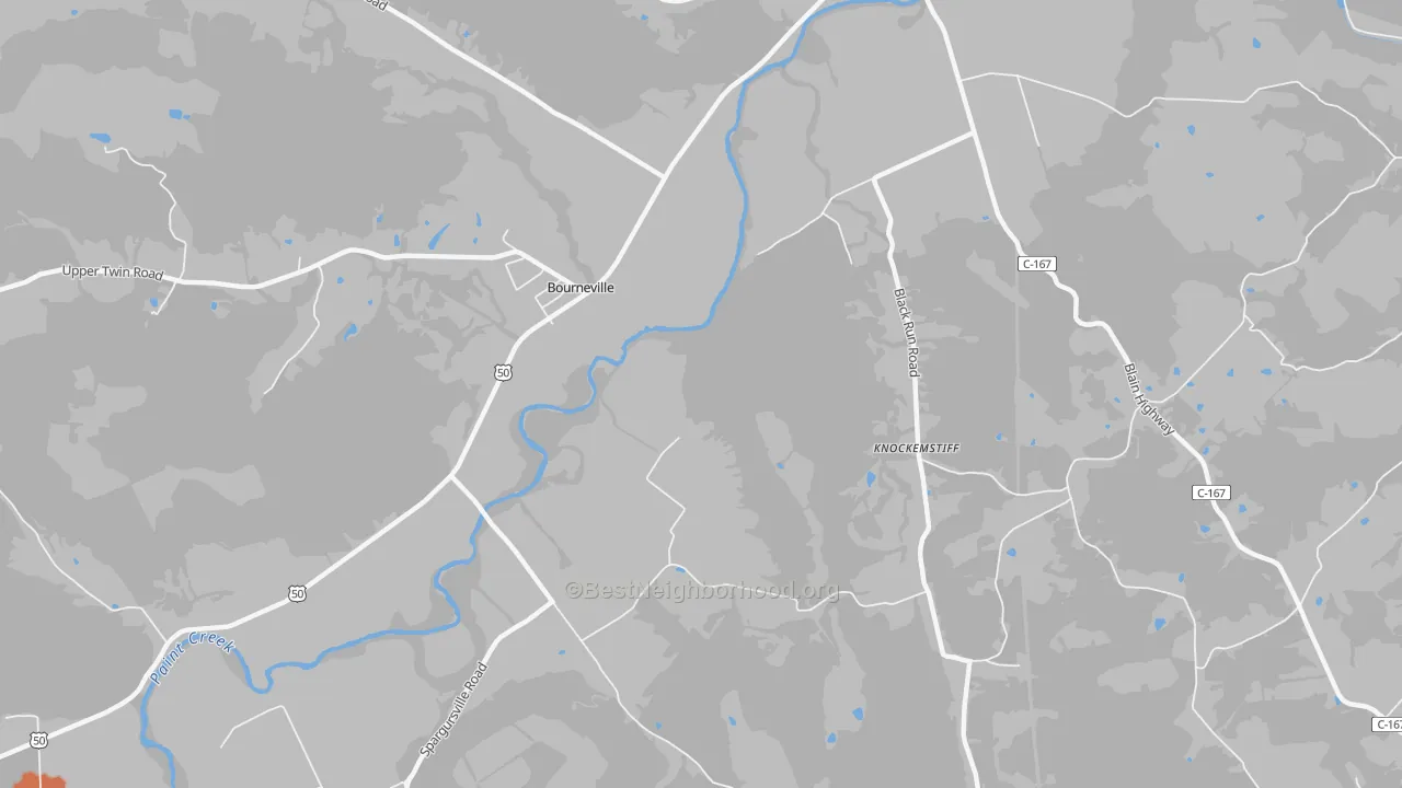 Bike Grade map of Bourneville, OH