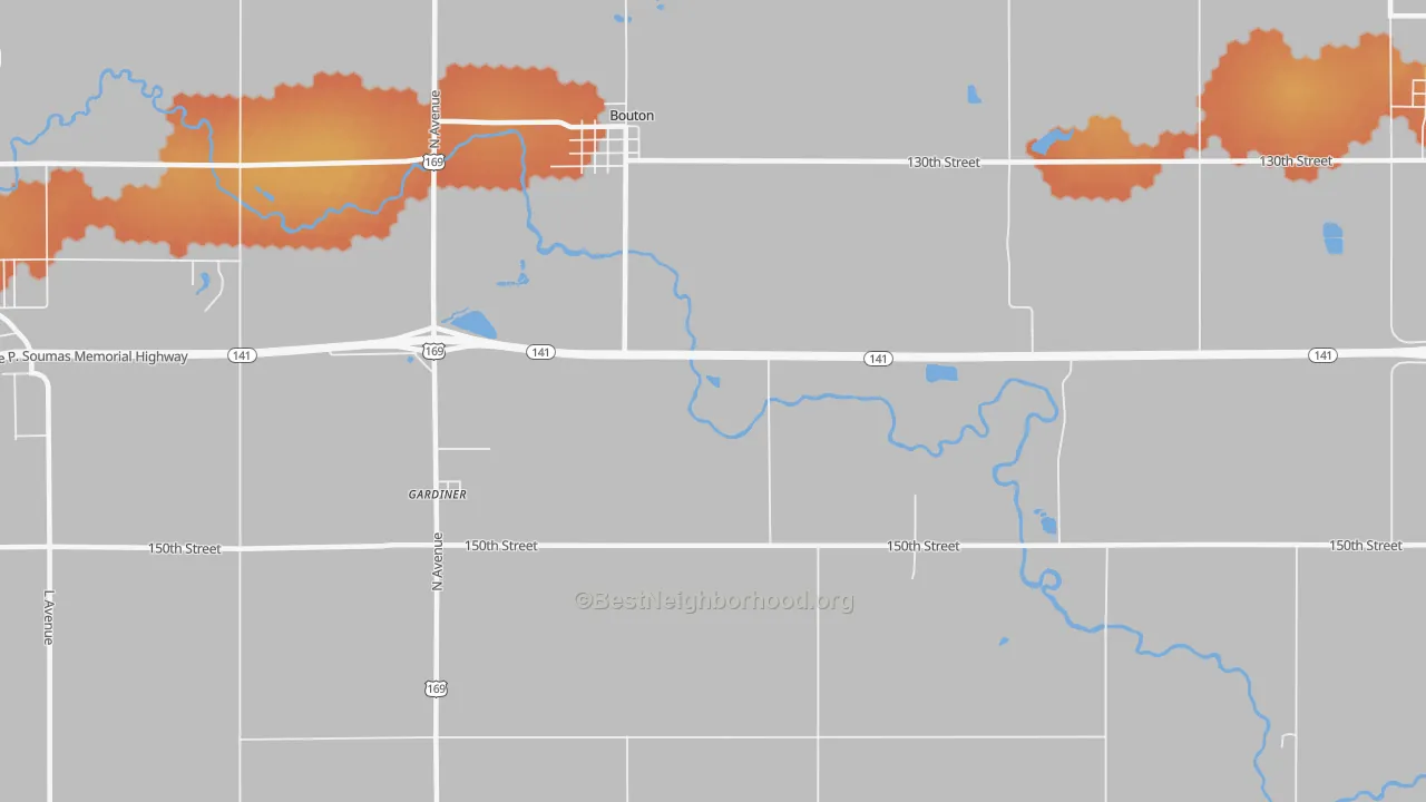 Bike Grade map of Bouton, IA