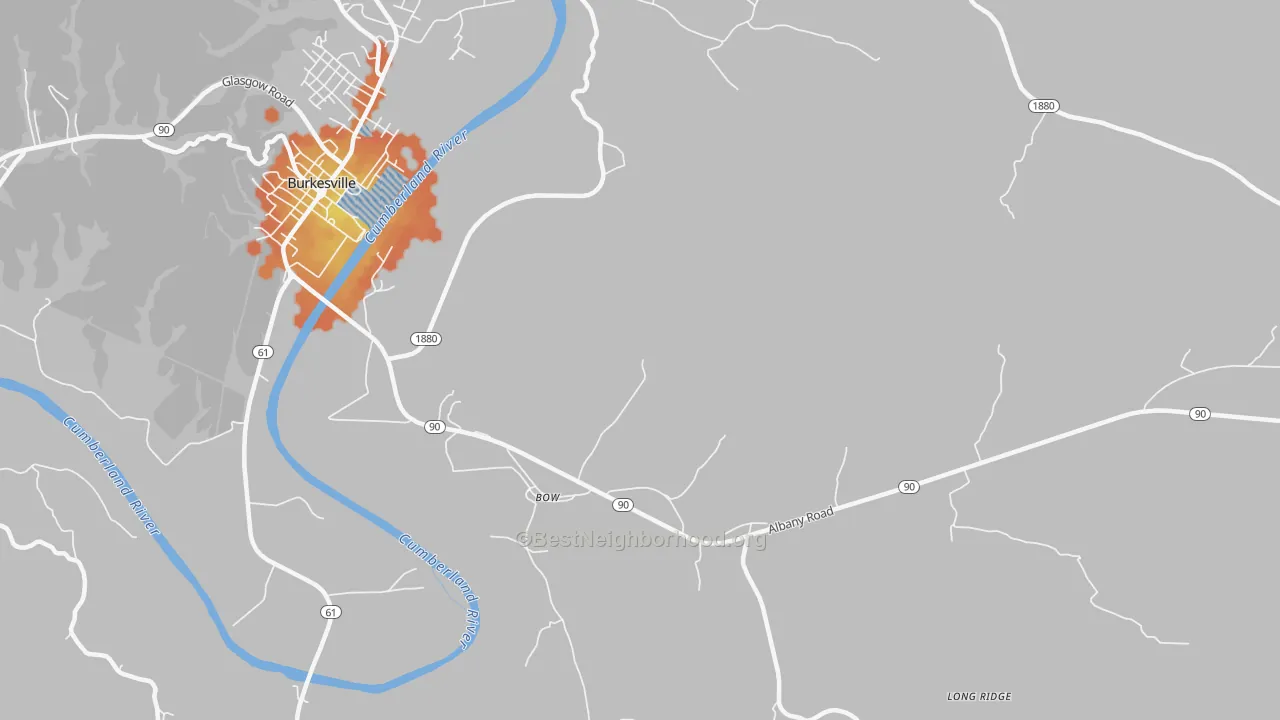 Bike Grade map of Bow, KY