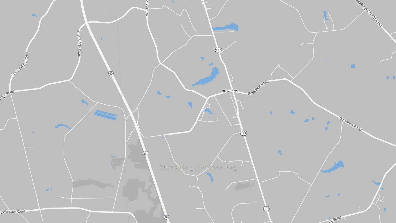 Bike Grade map of Bowdens, NC