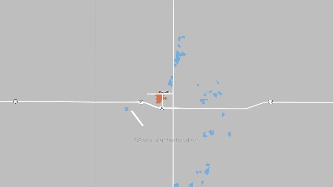 Bike Grade map of Bowdle, SD