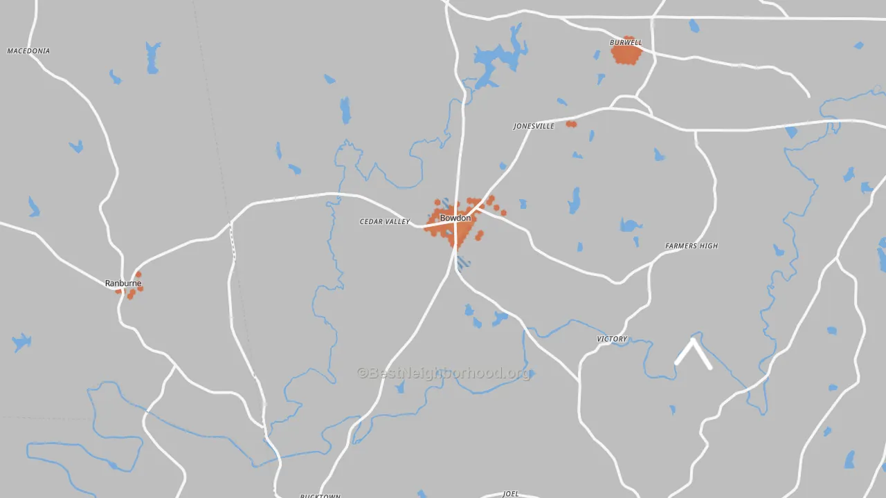 Bike Grade map of Bowdon, GA