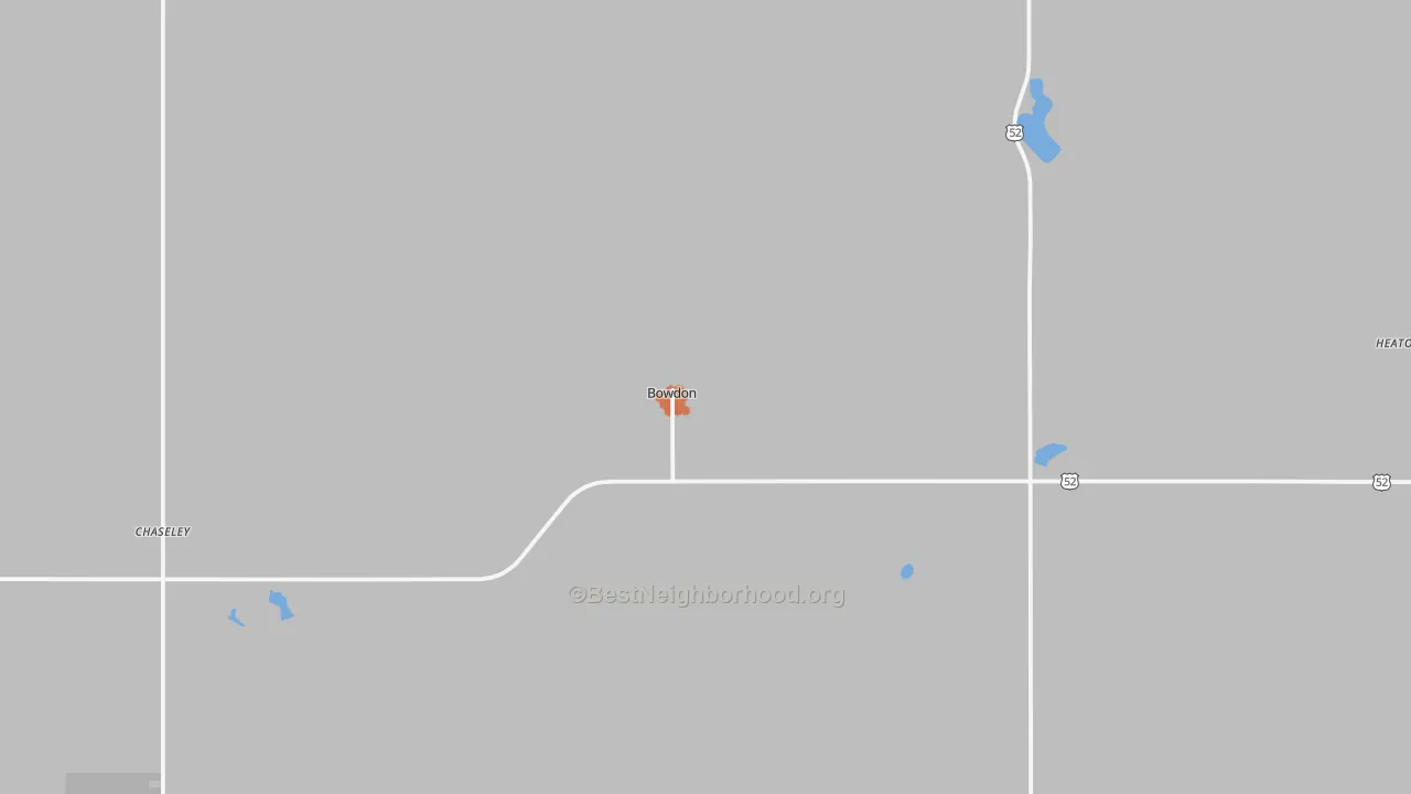Bike Grade map of Bowdon, ND