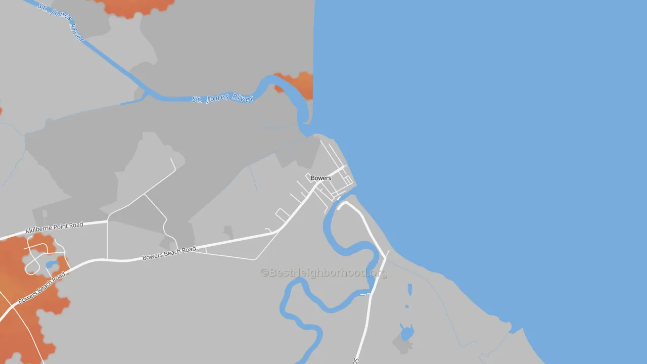 Bike Grade map of Bowers, DE