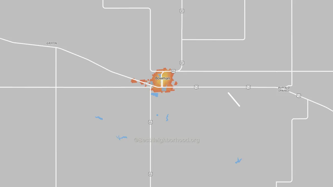 Bike Grade map of Bowman County, ND