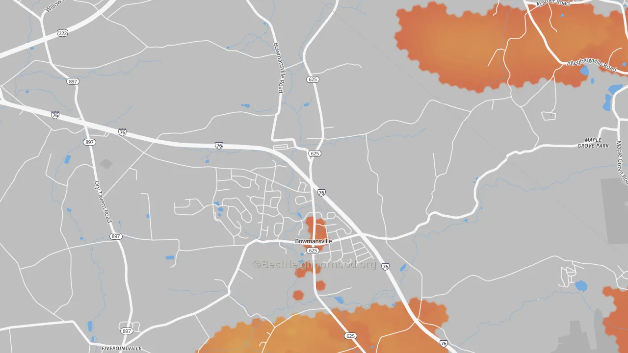 Bike Grade map of Bowmansville, PA