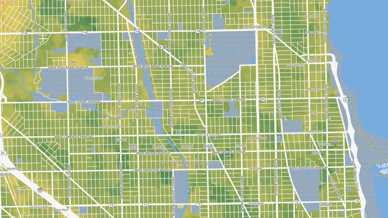 Bike Grade map of Bowmanville, Chicago, IL