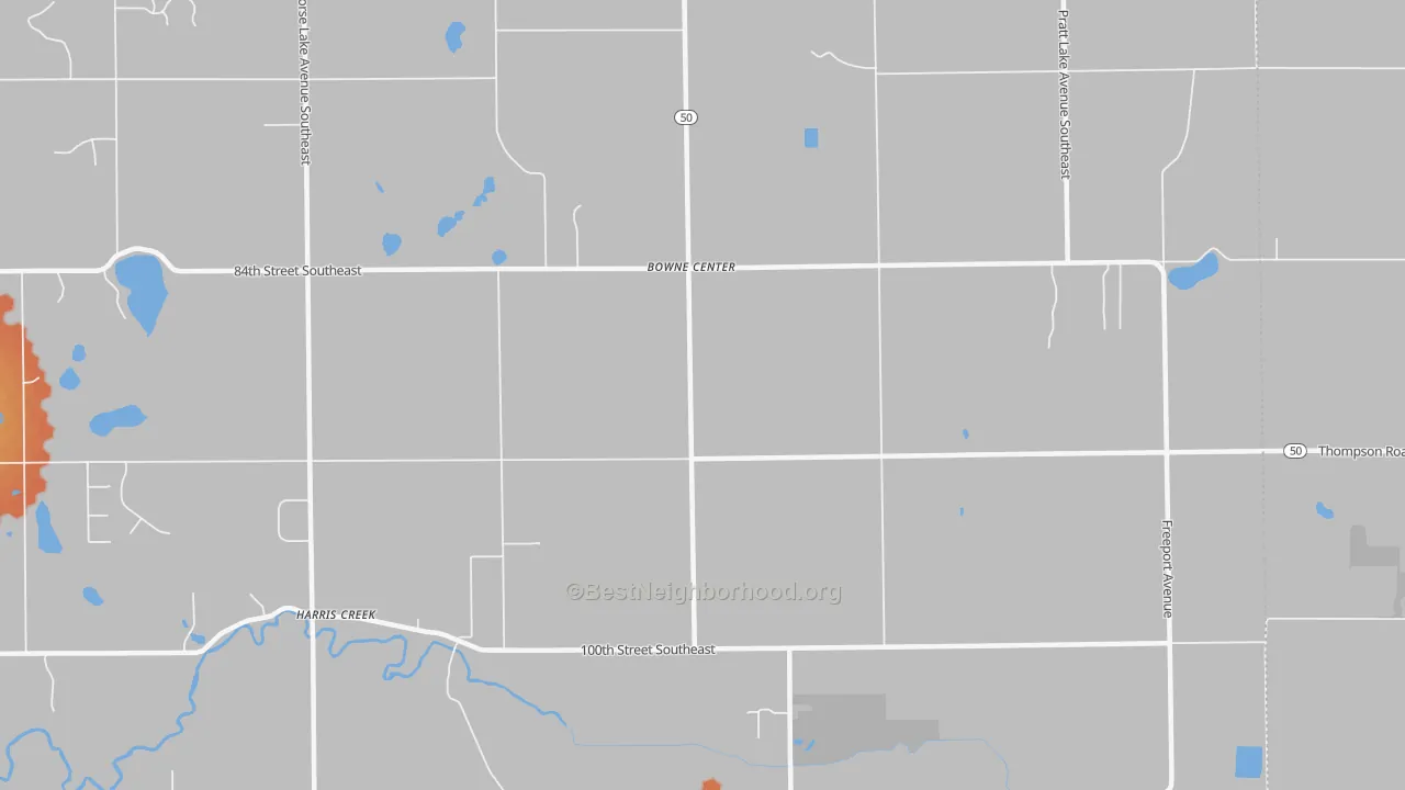Bike Grade map of Bowne Center, MI