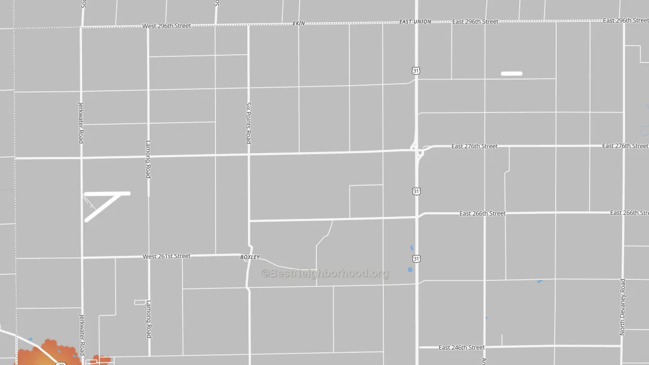 Bike Grade map of Boxley, IN