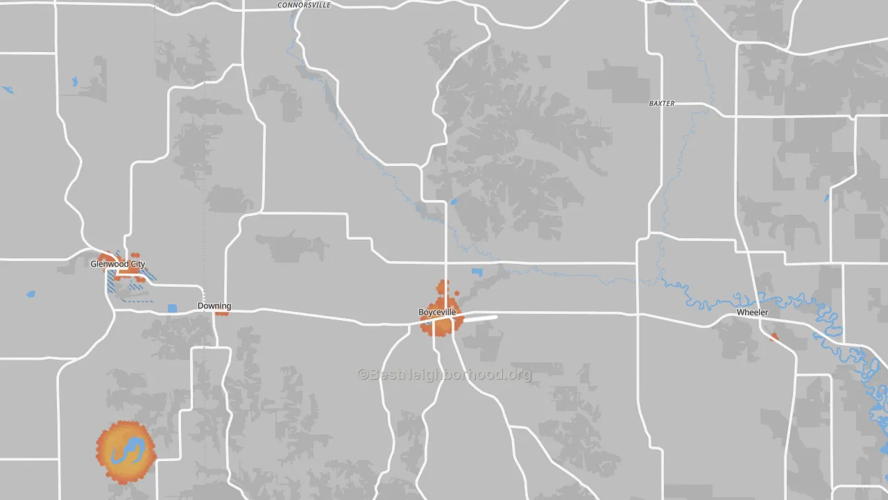 Bike Grade map of Boyceville, WI