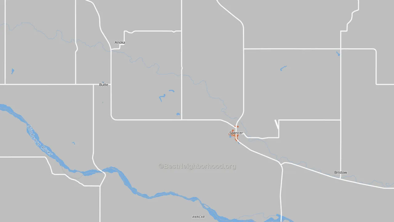 Bike Grade map of Boyd County, NE