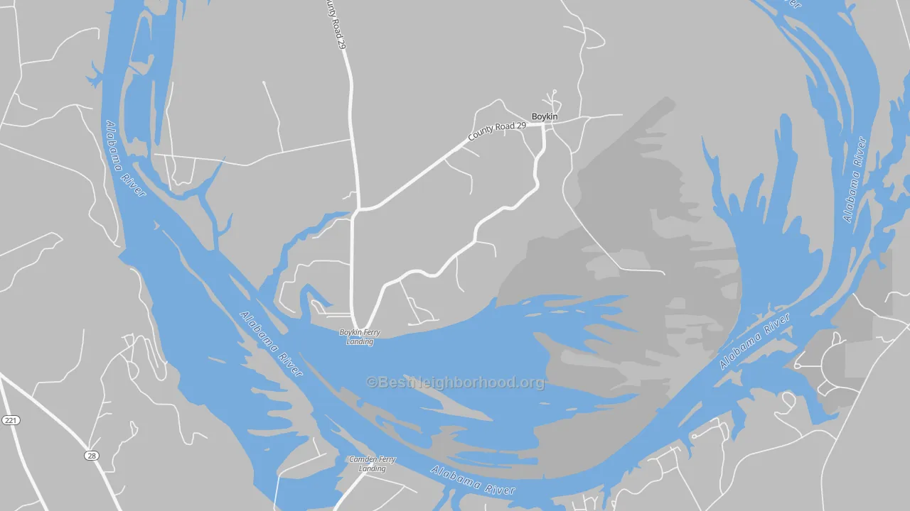 Bike Grade map of Boykin, AL