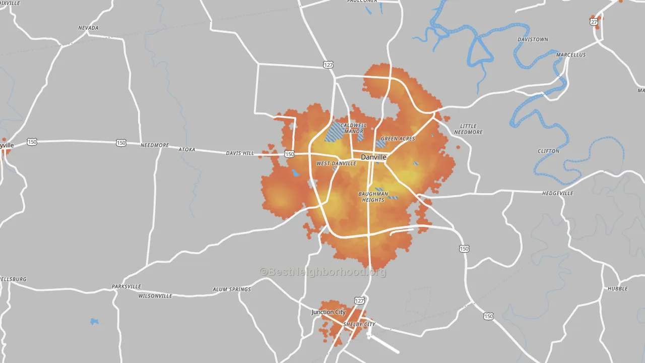 Bike Grade map of Boyle County, KY