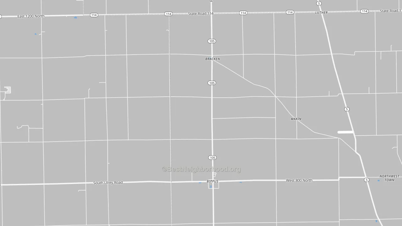 Bike Grade map of Bracken, IN