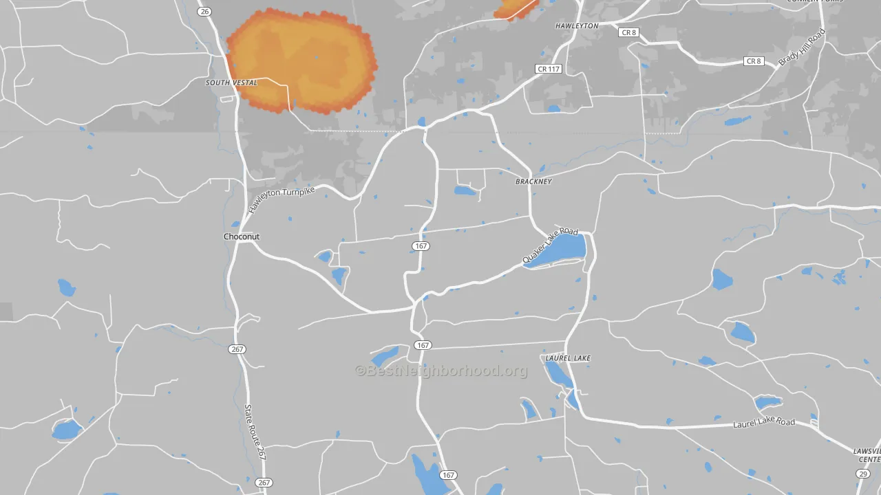 Bike Grade map of Brackney, PA