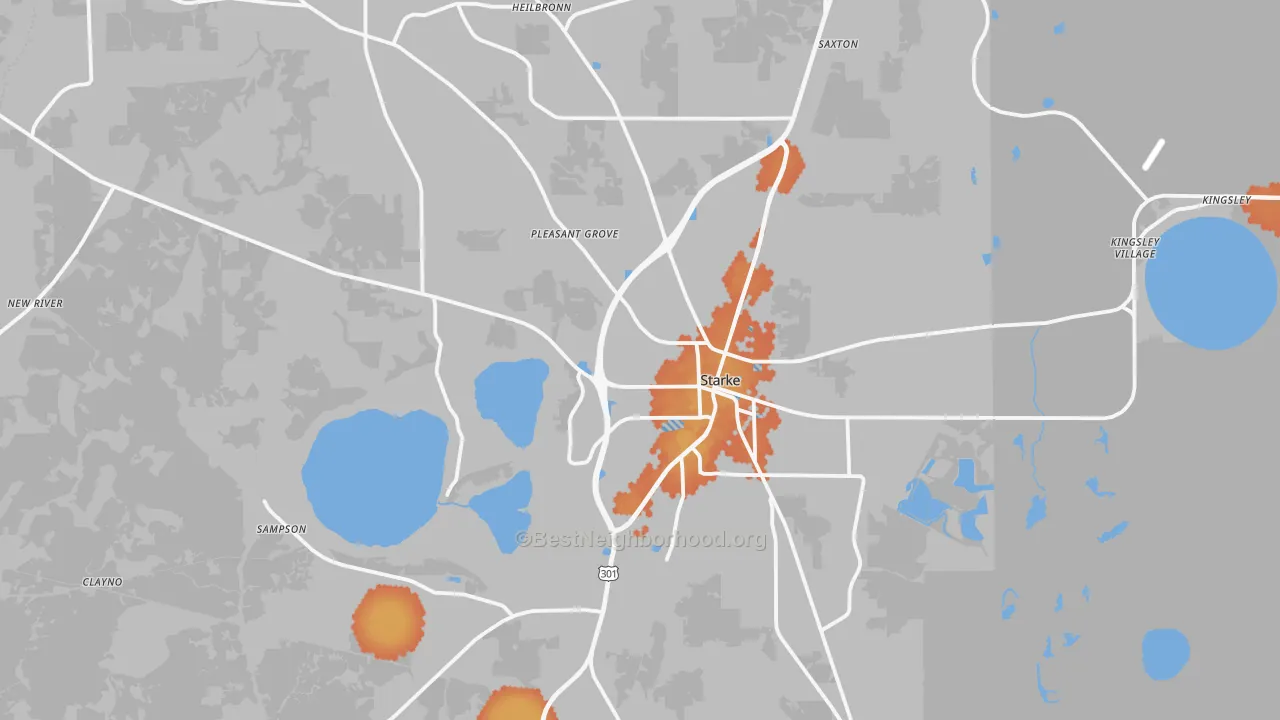 Bike Grade map of Bradford County, FL