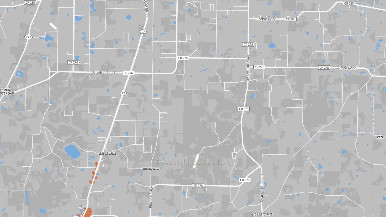 Bike Grade map of Bradford, FL