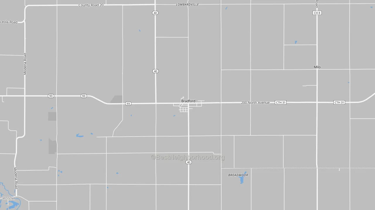Bike Grade map of Bradford, IL