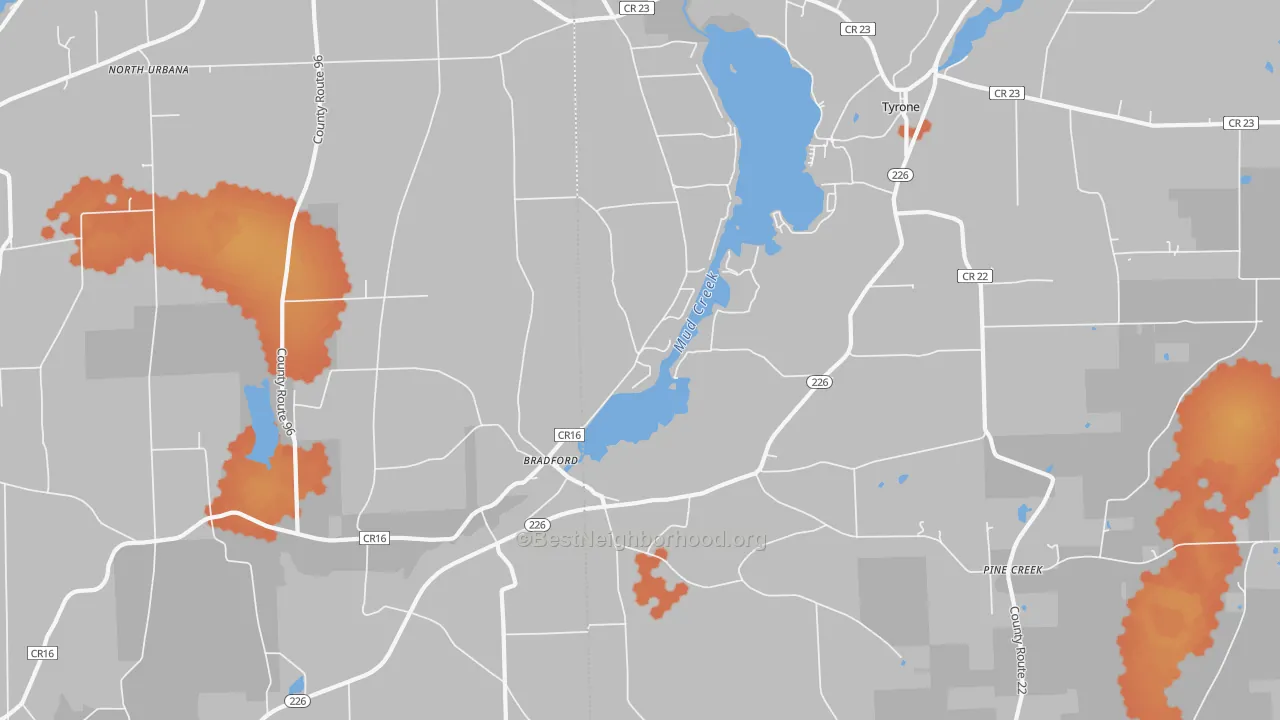 Bike Grade map of Bradford, NY