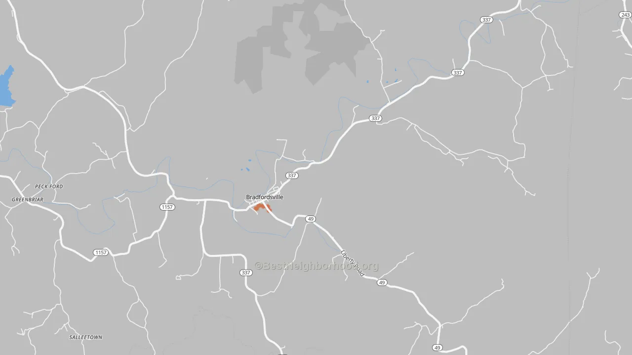 Bike Grade map of Bradfordsville, KY