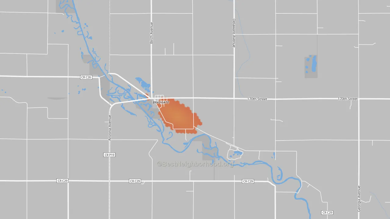 Bike Grade map of Bradgate, IA