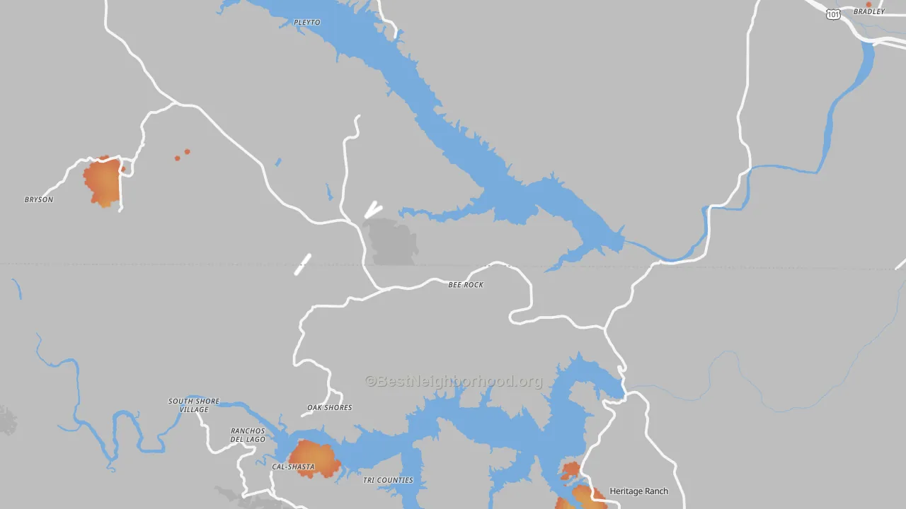 Bike Grade map of Bradley, CA
