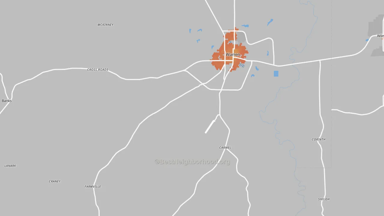 Bike Grade map of Bradley County, AR