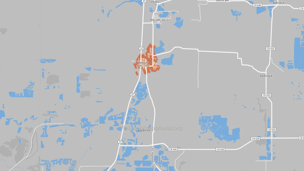 Bike Grade map of Bradley, FL