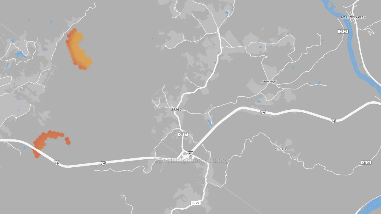 Bike Grade map of Bragg, WV