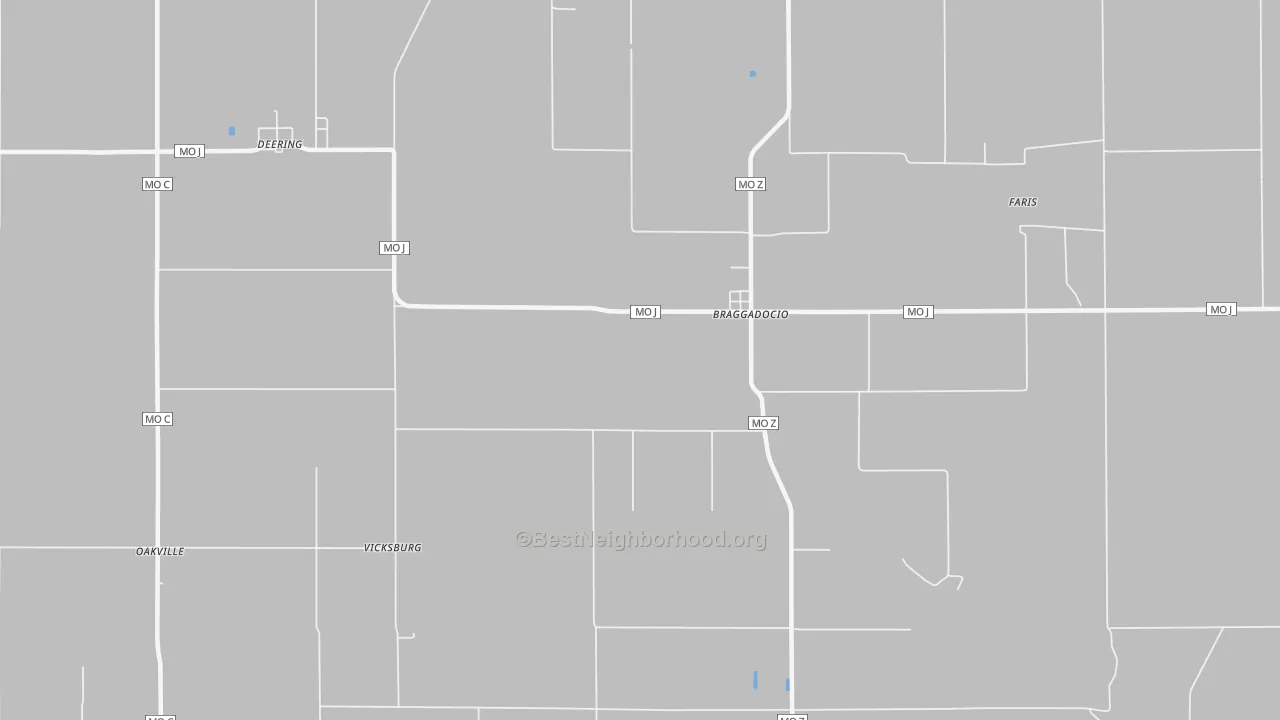 Bike Grade map of Braggadocio, MO