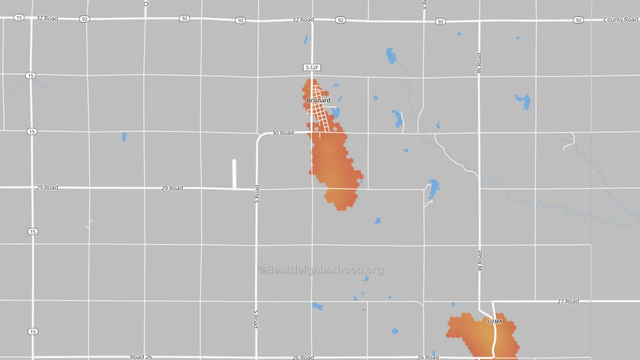 Bike Grade map of Brainard, NE