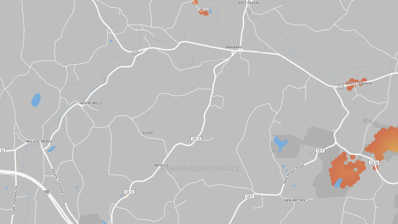 Bike Grade map of Brainard, NY
