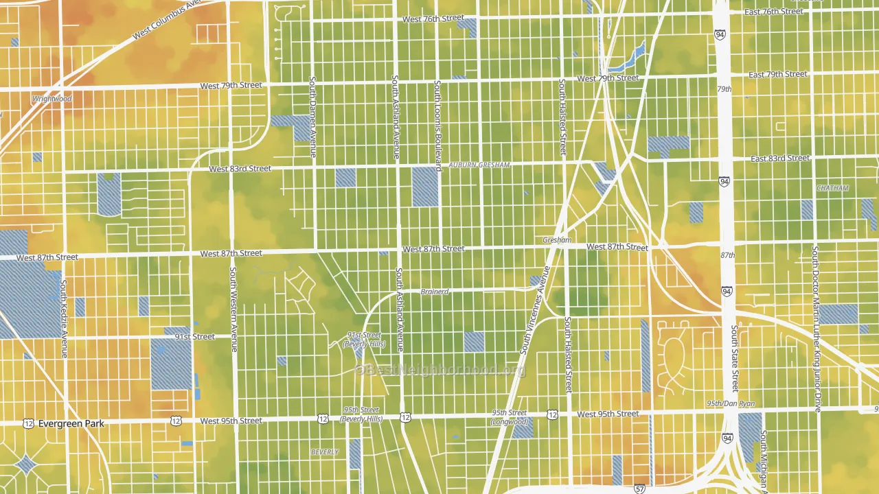 Bike Grade map of Brainerd, Chicago, IL