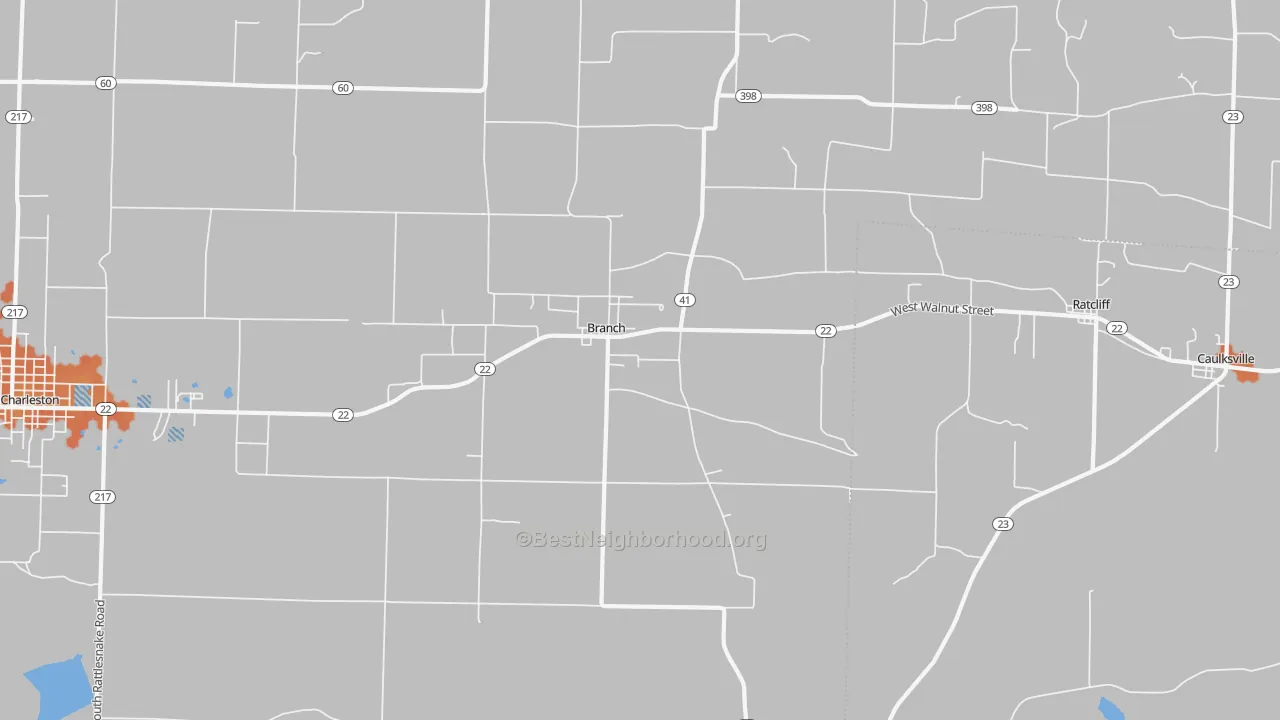 Bike Grade map of Branch, AR