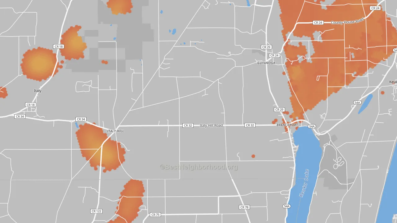 Bike Grade map of Branchport, NY