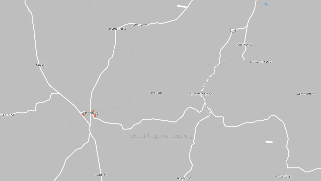 Bike Grade map of Branchville, TN