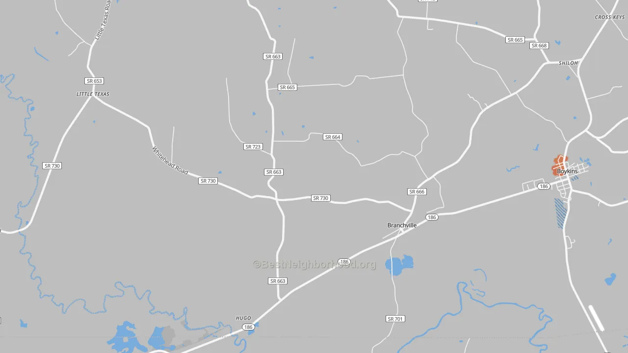 Bike Grade map of Branchville, VA