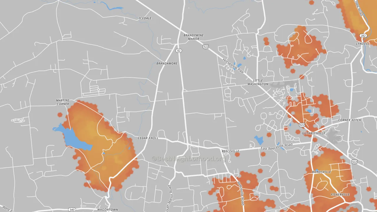 Bike Grade map of Brandamore, PA