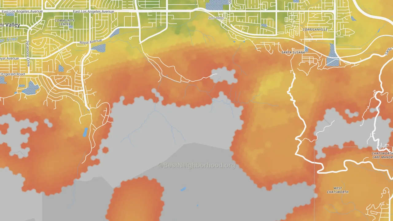 Bike Grade map of Brandeis, CA