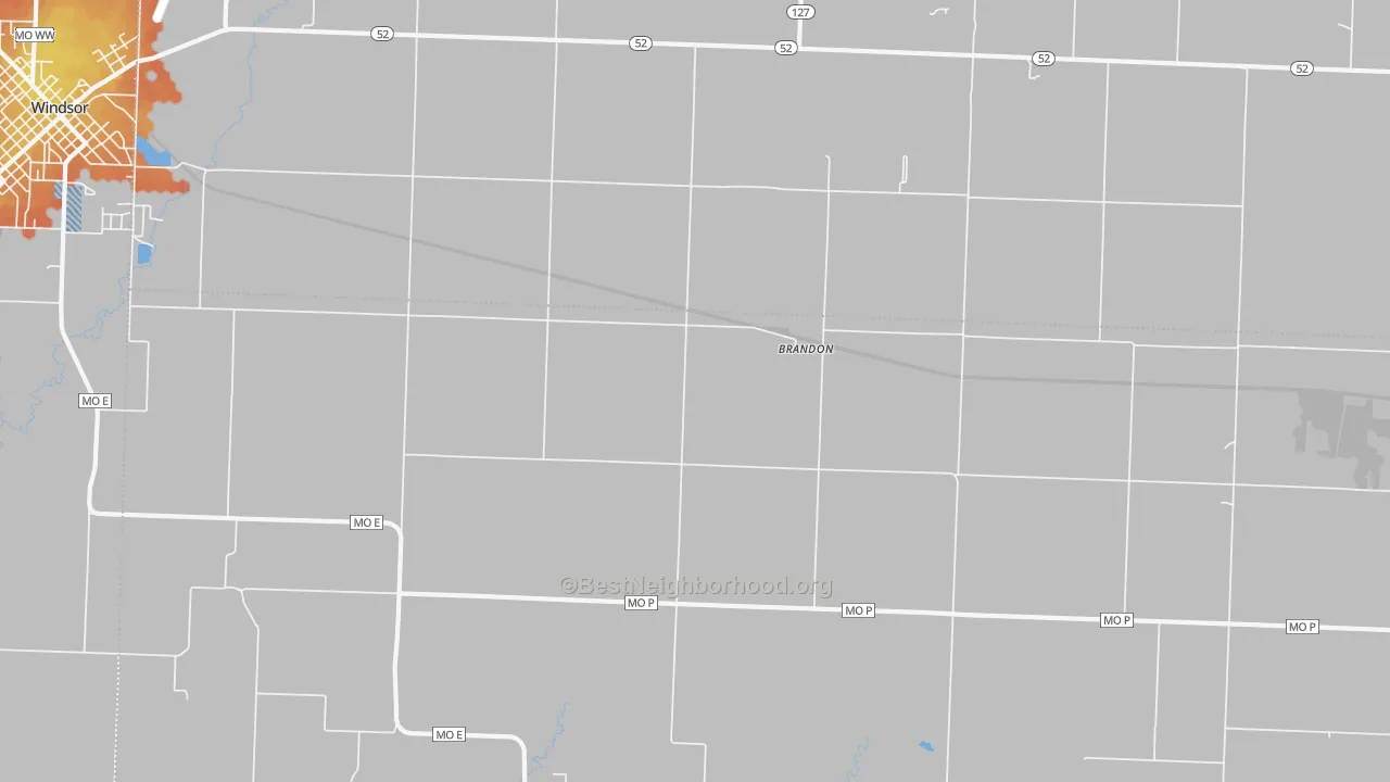 Bike Grade map of Brandon, MO