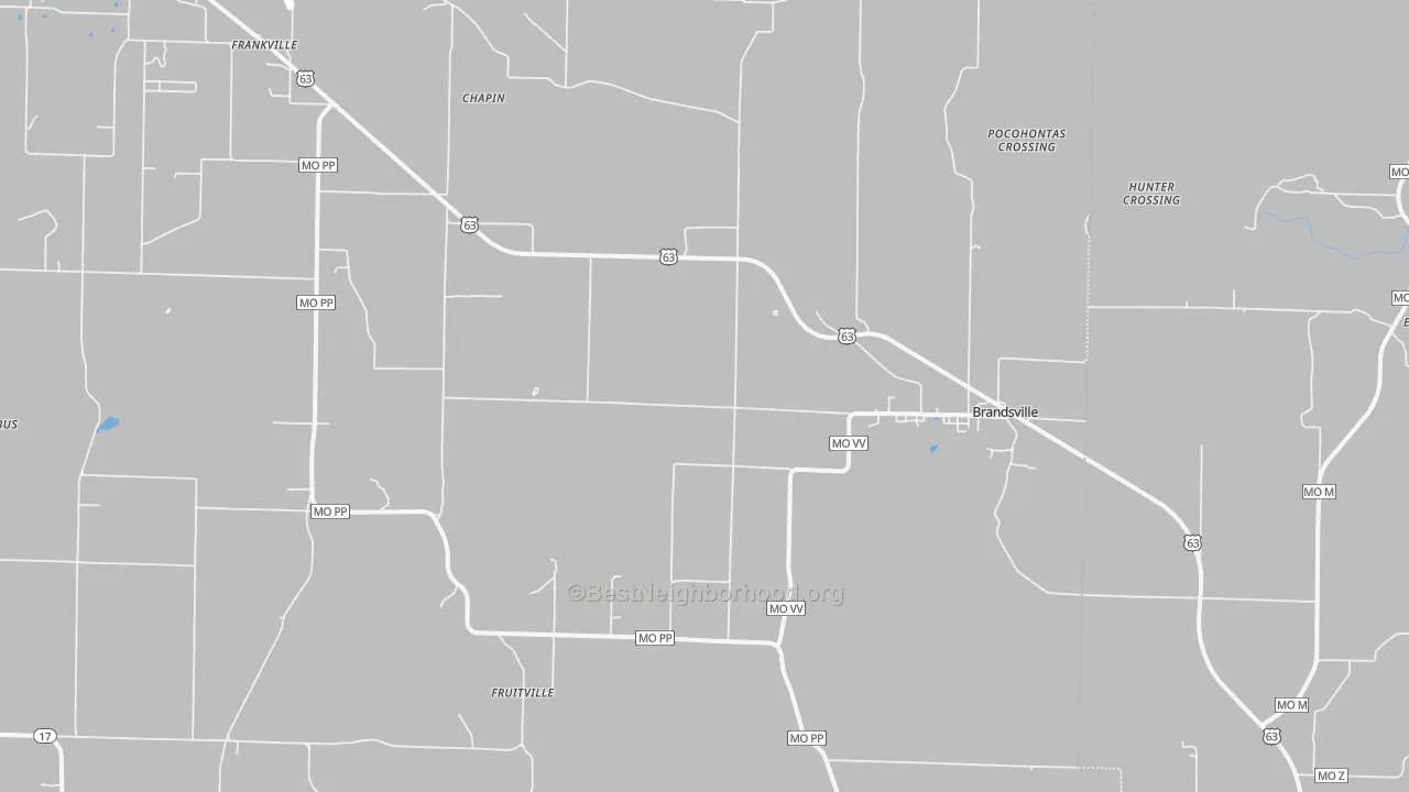 Bike Grade map of Brandsville, MO