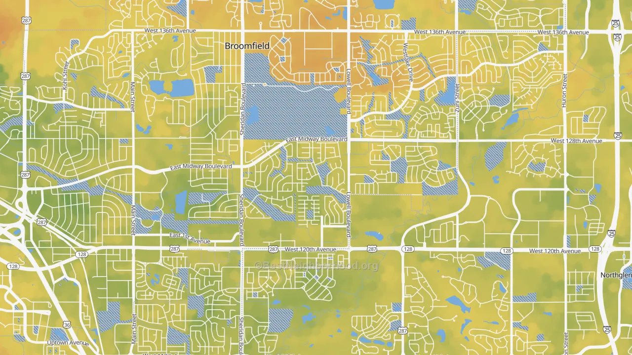 Bike Grade map of Brandywine, Broomfield, CO