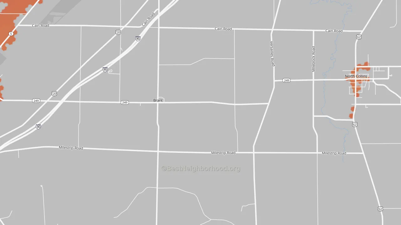 Bike Grade map of Brant, NY