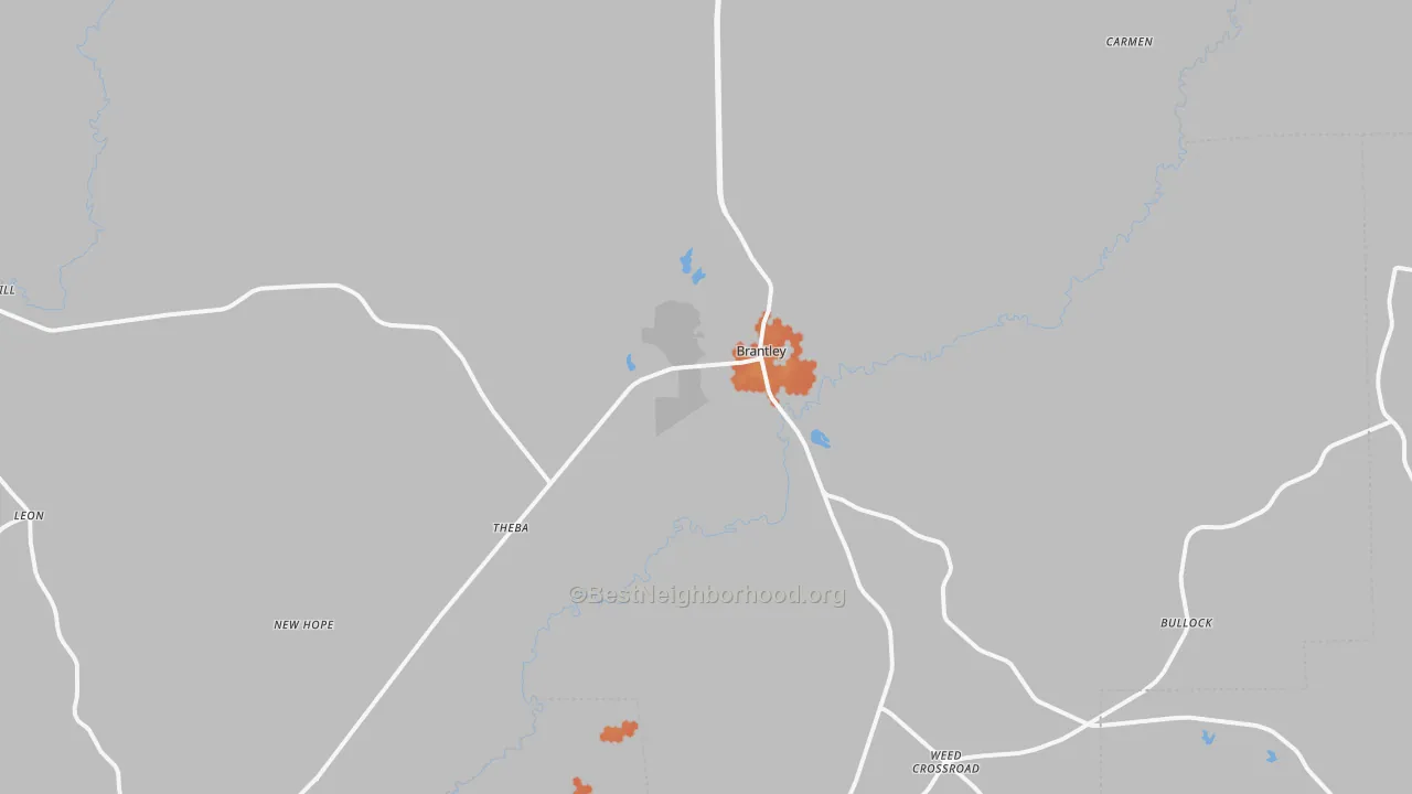 Bike Grade map of Brantley, AL