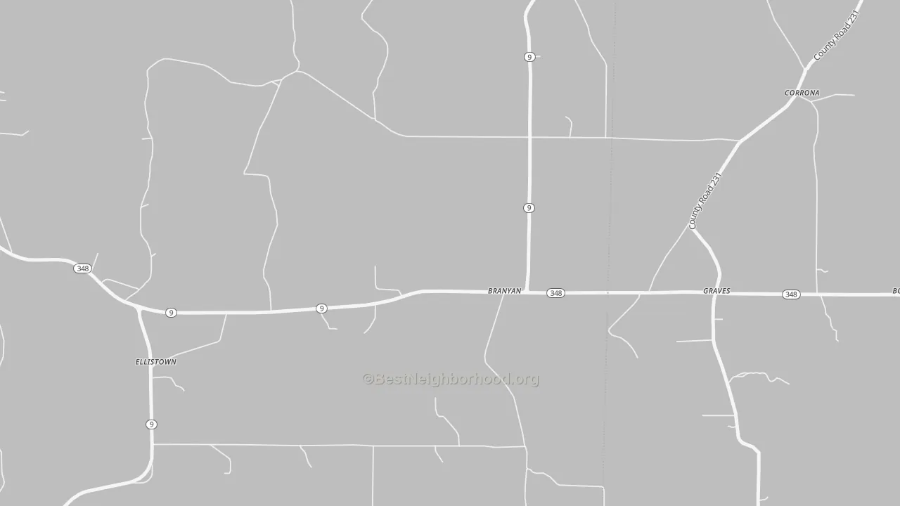 Bike Grade map of Branyan, MS