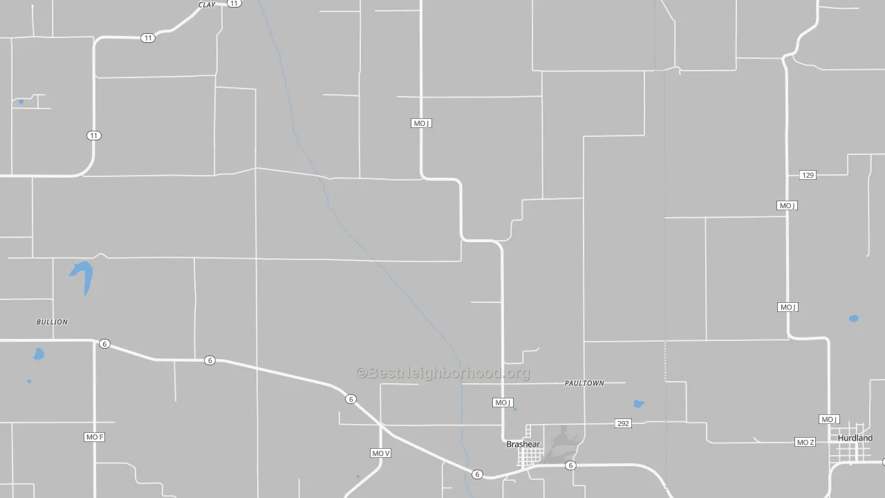 Bike Grade map of Brashear, MO