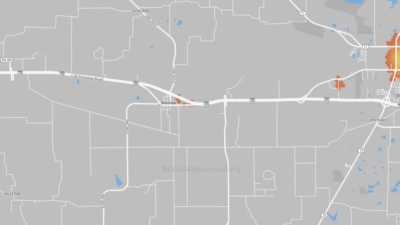 Bike Grade map of Brashear, TX